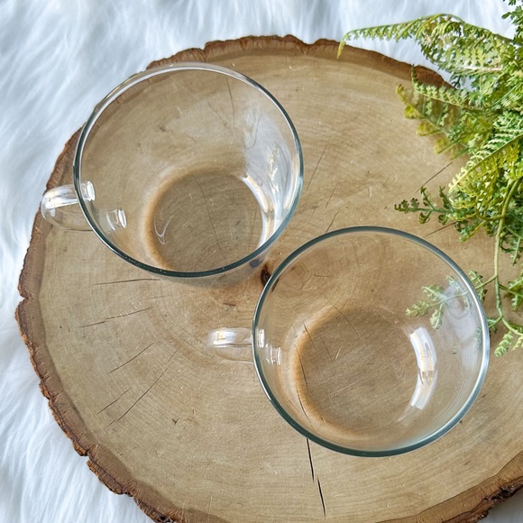 Espresso Coffee Mug Tea Clear Glass Single Wall Set of 2 - Picture 4 of 4